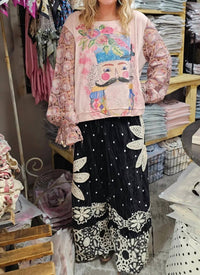 A Rare Bird - Women's Crochet Flowers And Velvet Pantaloons