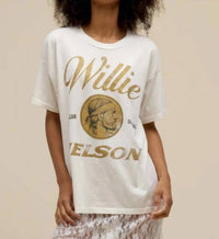 DAYDREAMER Willie Nelson American Original Merch Tee in vintage white - women's t-shirt