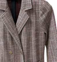 Hem & Thread Jacquard Tweed Blazer in pink - women's jacket - alternate view