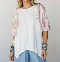 Davi & Dani - Let Them Adore You Cotton Blend Short Sleeve Top