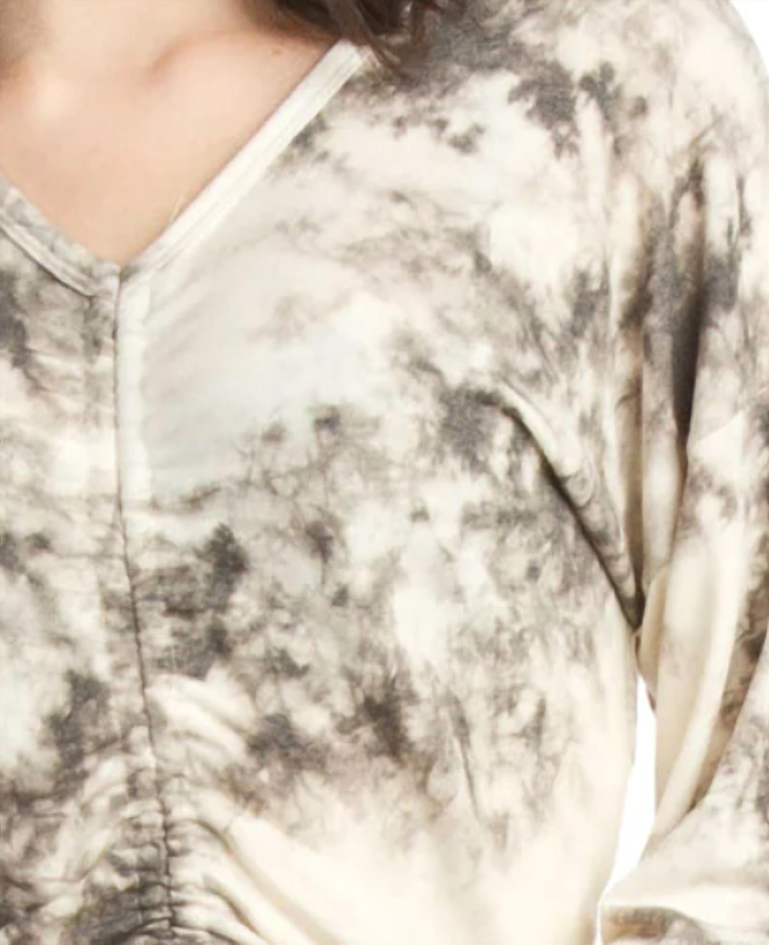 Papillon - Tie Dye Ruched Drawstring Top