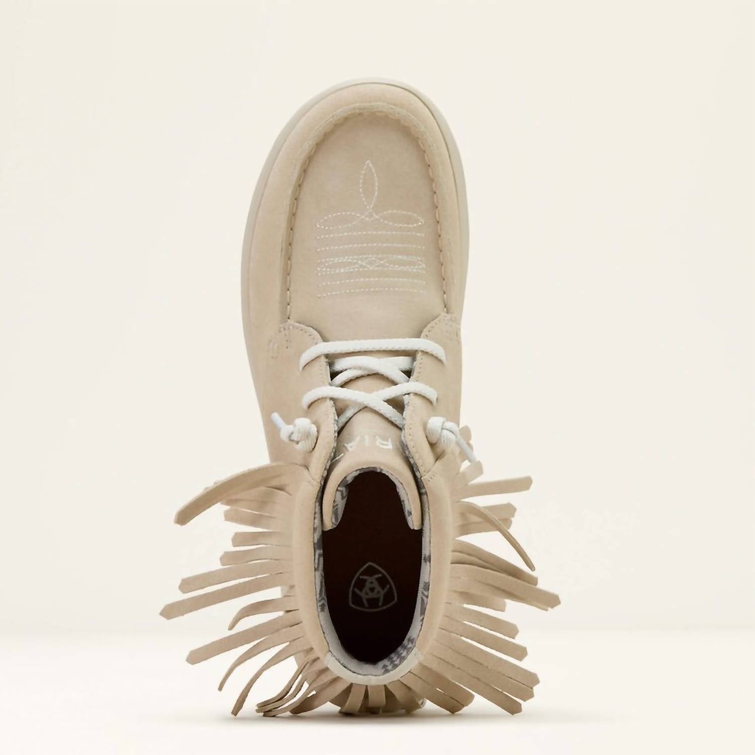 ARIAT Women's Hilo High-top Fringe Suede Casual Shoe in sand - women's sneaker - alternate view
