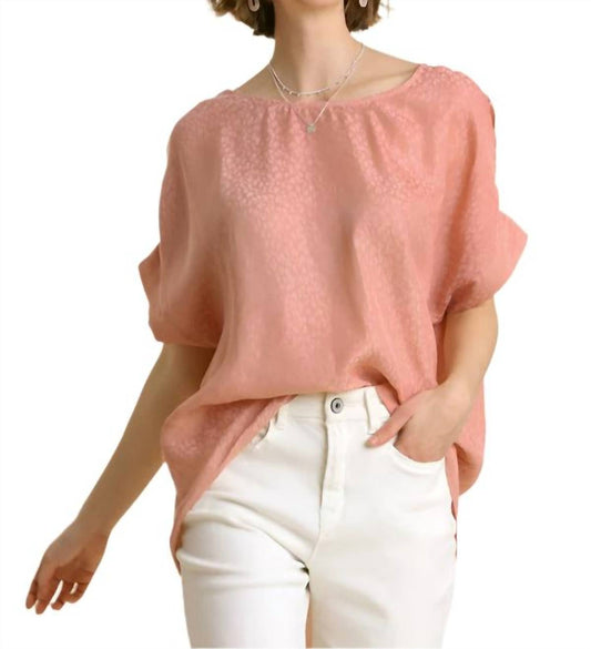 Umgee - Animal Jacquard Dolman Sleeve Top