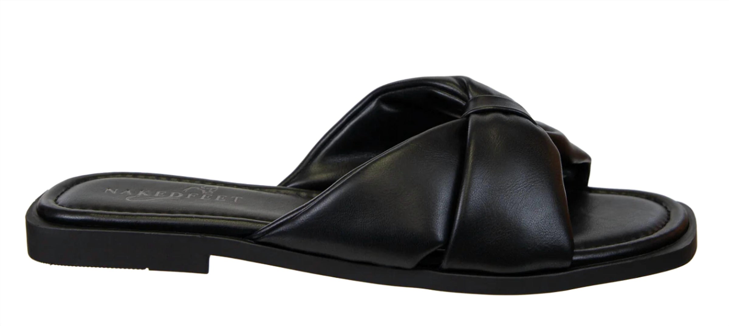 Naked Feet Women's Goa Flat Sandals in black - women's sandal - alternate view