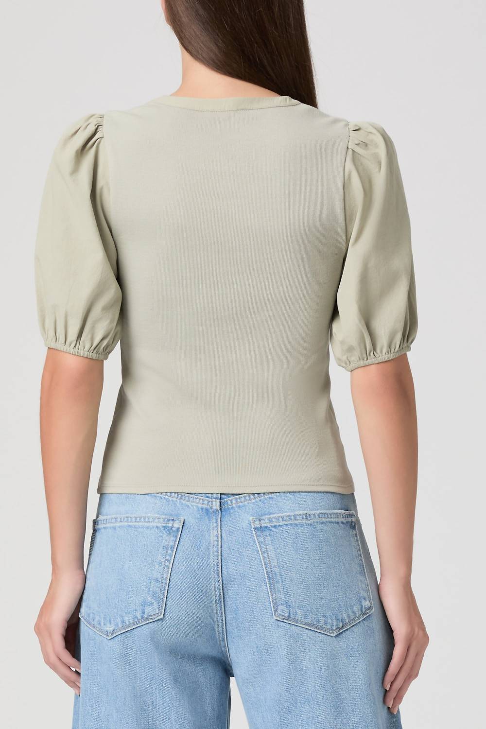 Paige Women's Brandy Top in sea mist - women's shirt - detail view