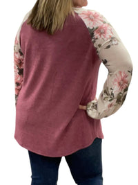 Honeyme - Tie Front Floral Sweater