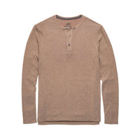 Surfside Supply Men's Sean Ultra Soft Classic Henley Top in camel heather - men's long sleeve top