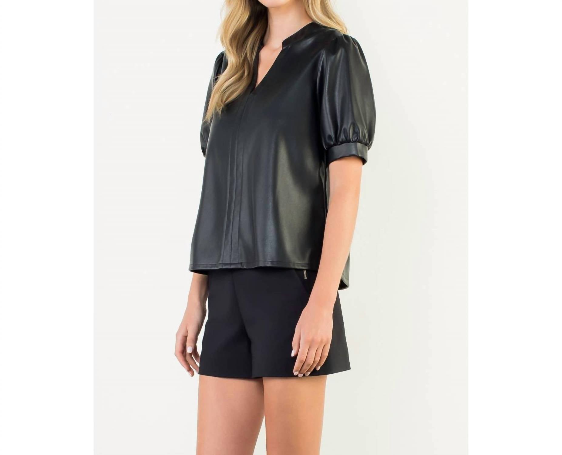 Thml - Puff Sleeve Leather Top