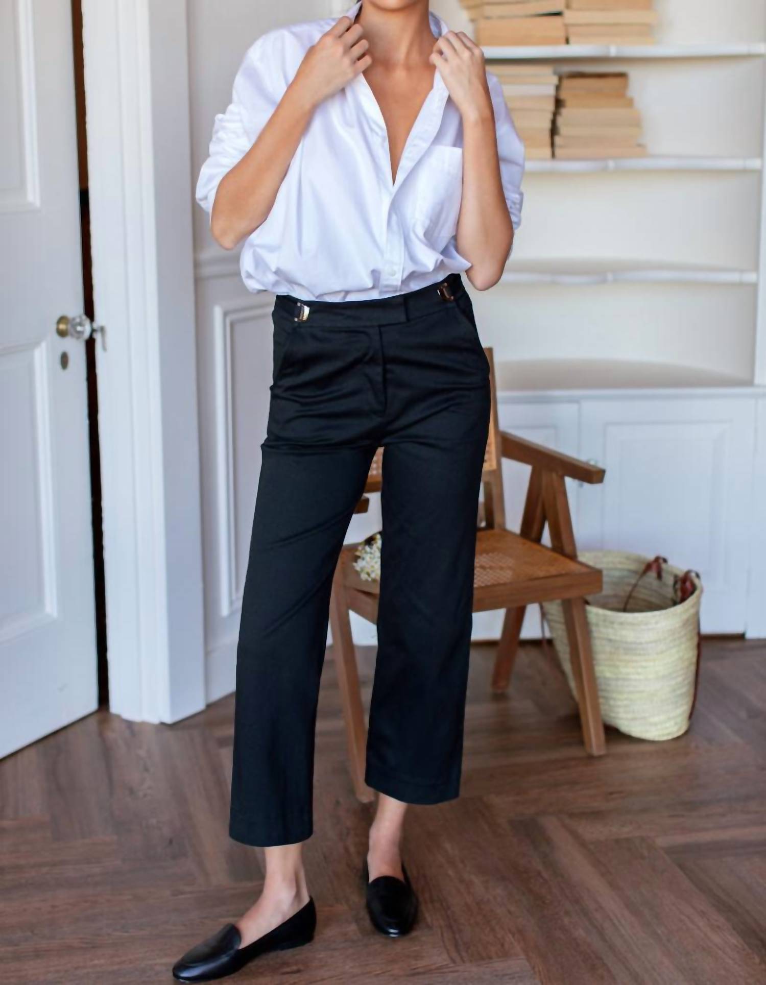 EMERSON FRY Essential Black Twill Pant - women's pants - view 6