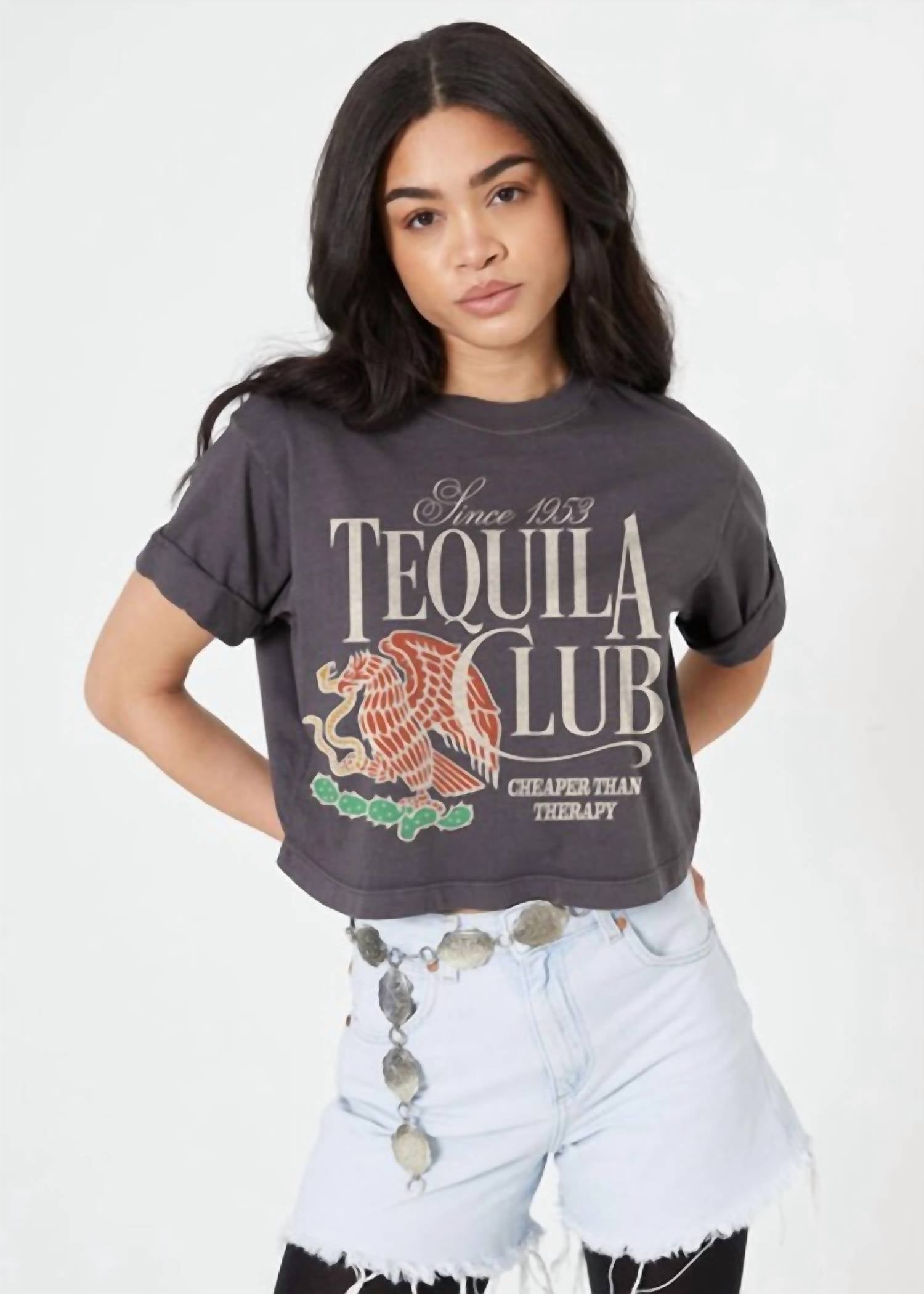 Girl Dangerous - Tequila Club Cropped Boyfriend Tee
