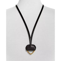 Saint Laurent - Women's Patent Leather Heart Keyring Necklace
