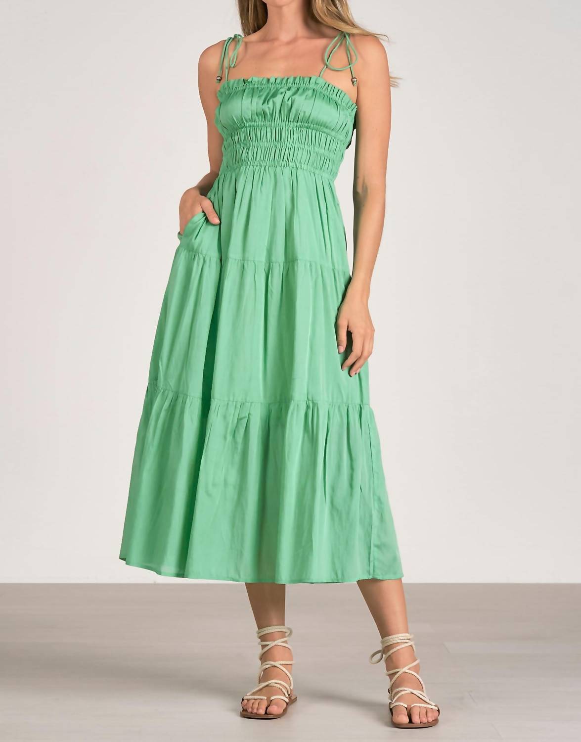 Elan - Smocked Midi Dress