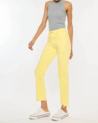 KanCan High Rise Straight Fit Jean in yellow - women's jeans - view 4