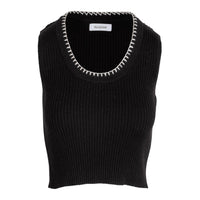 Naadam - Women's Cotton Cashmere Embroidered Rib Tank Top