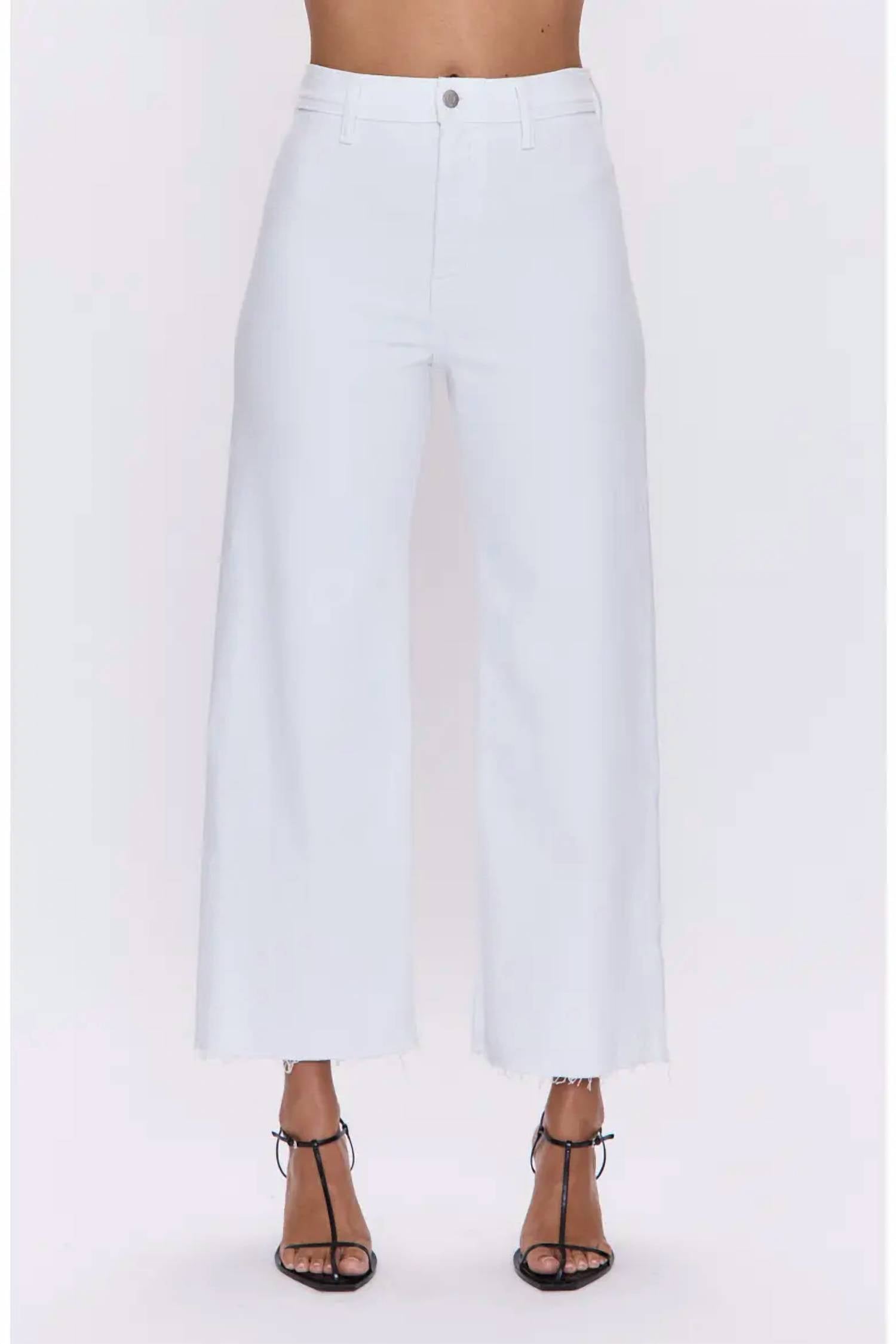 Pistola - Penny Crop High Waist Raw Hem Wide Leg Jeans