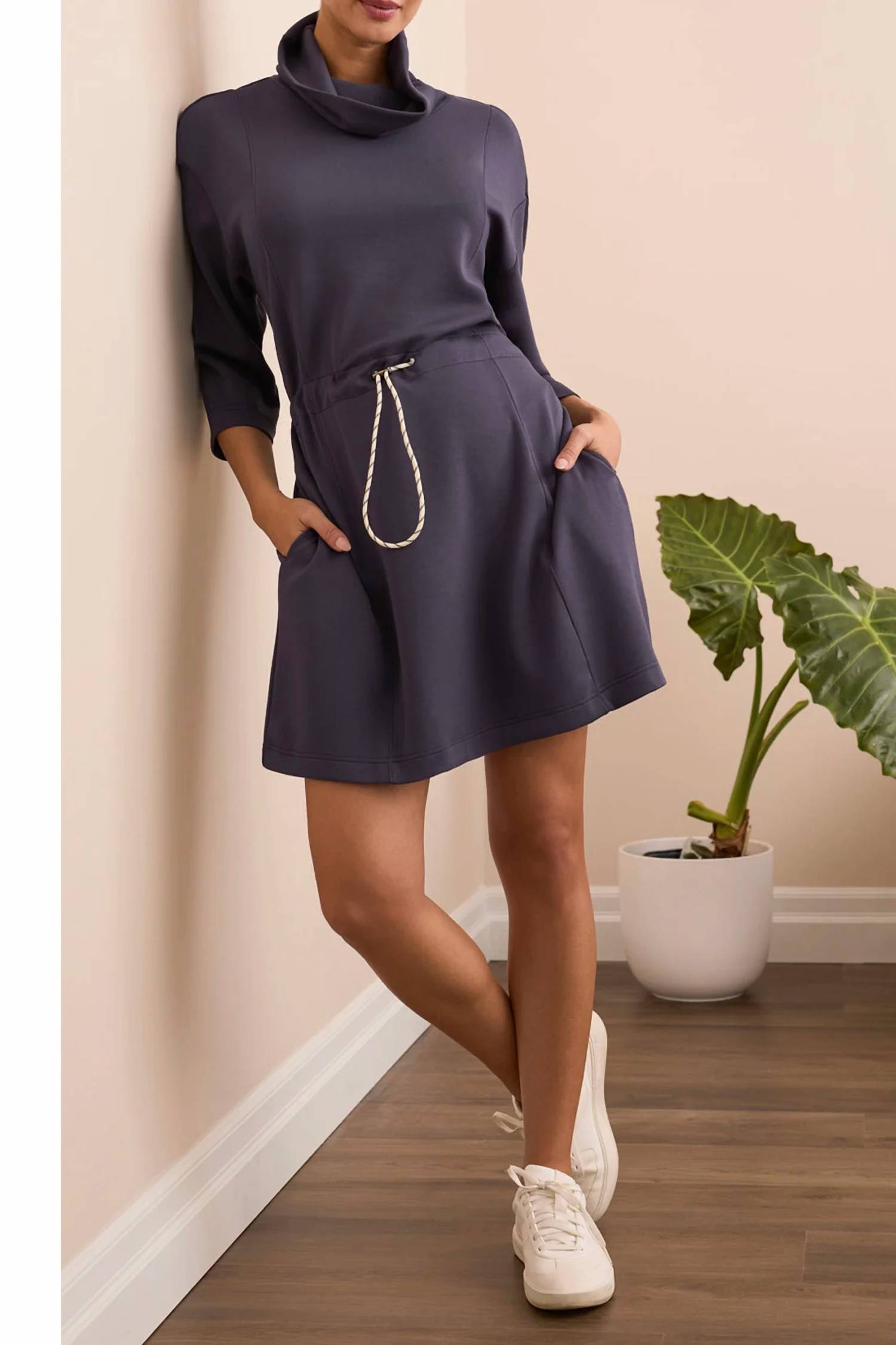 Tribal - 3/4 Sleeve Dress With Drawcord