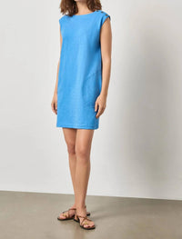 Lilla P Snap Shoulder Boatneck Mini Dress in regatta - women's dress