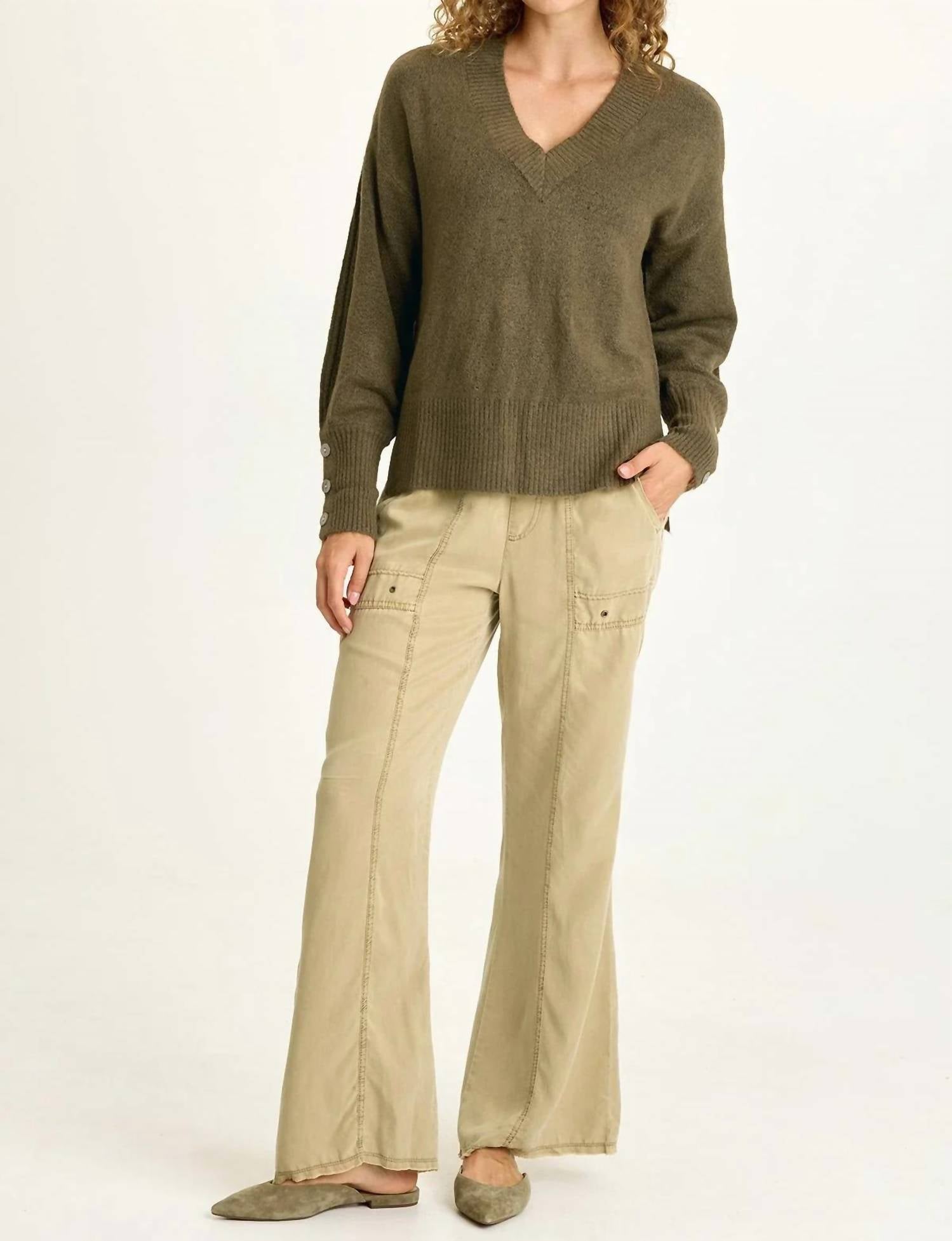 Xcvi - Relaxed Fit V-Neck Knit Sweater