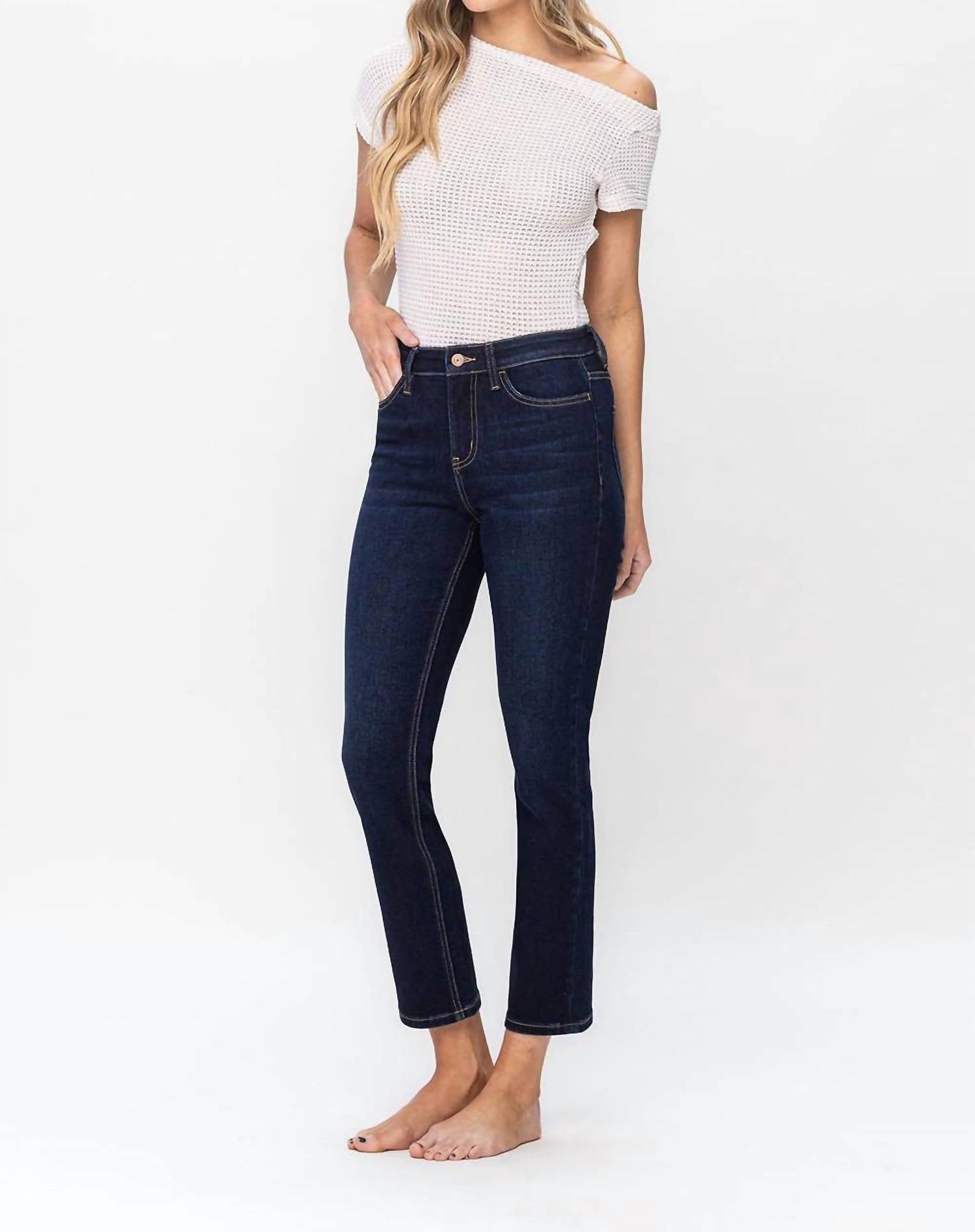 Vervet By Flying Monkey - High Rise Ankle Slim Straight Jeans