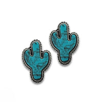 Pink Panache Women's Cactus Three Pairs Earring Set in turquoise silver - women's jewelry - view 4