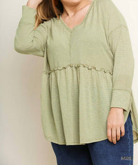 Umgee - Babydoll Striped Top