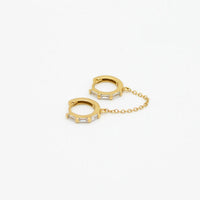 Au79 - Women's St Moritz Double Huggie With Chain Earrings