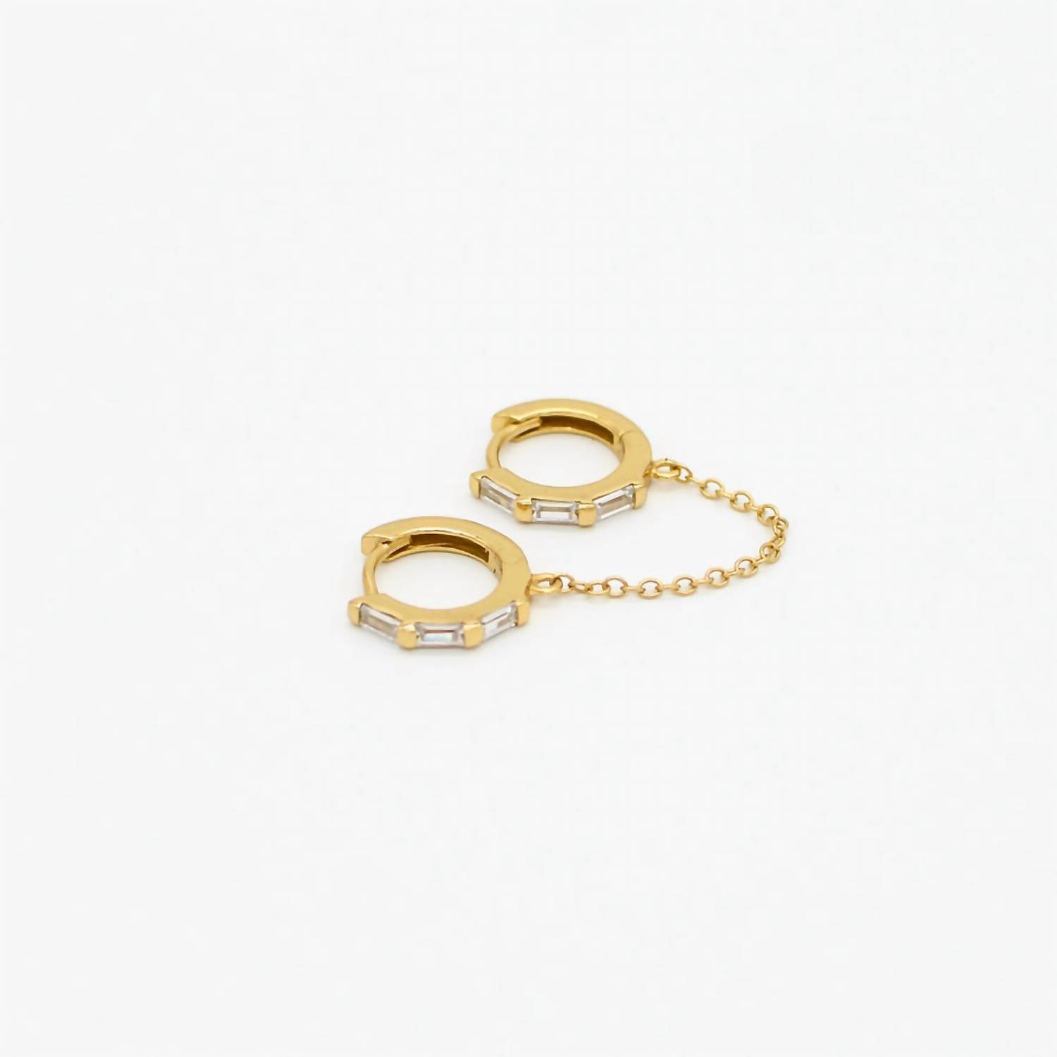 Au79 - Women's St Moritz Double Huggie With Chain Earrings