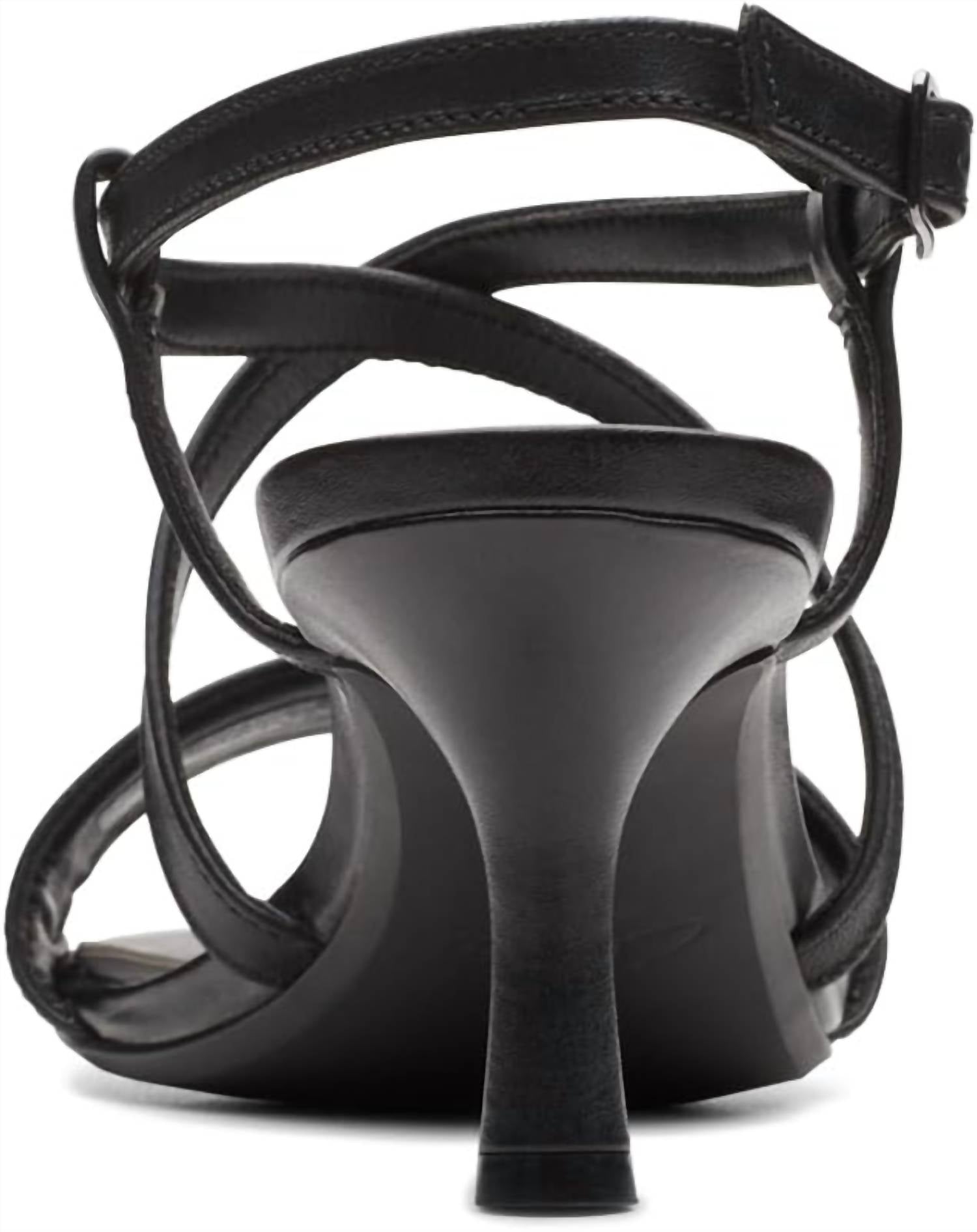 Clarks Women's Amali Buckle Heeled Sandal in black leather - women's sandal - view 5