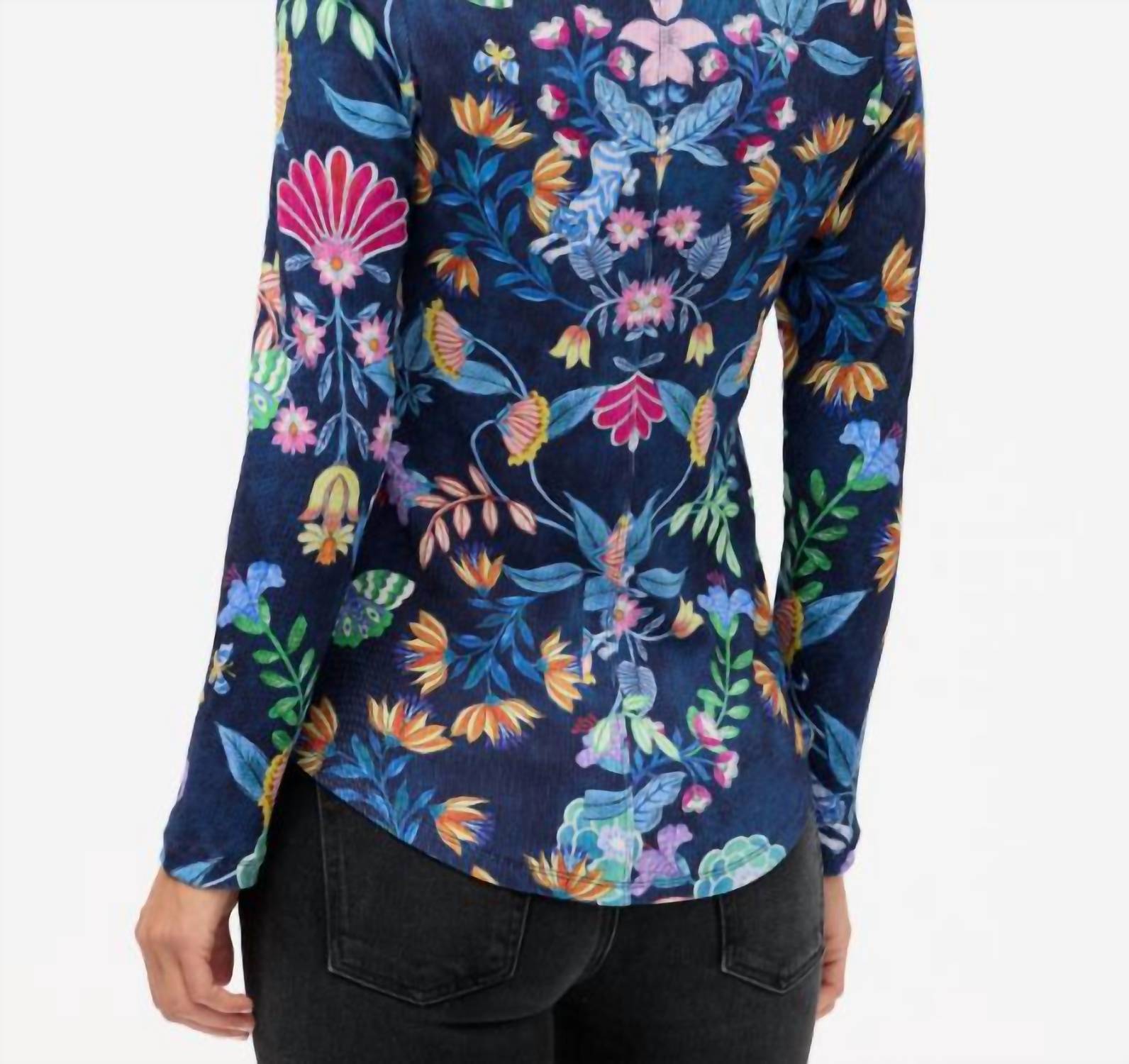 Johnny Was - Long Sleeve Fitted Henley Tee