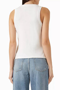 SIMKHAI Alistair Tank Top in white - women's tank top - detail view