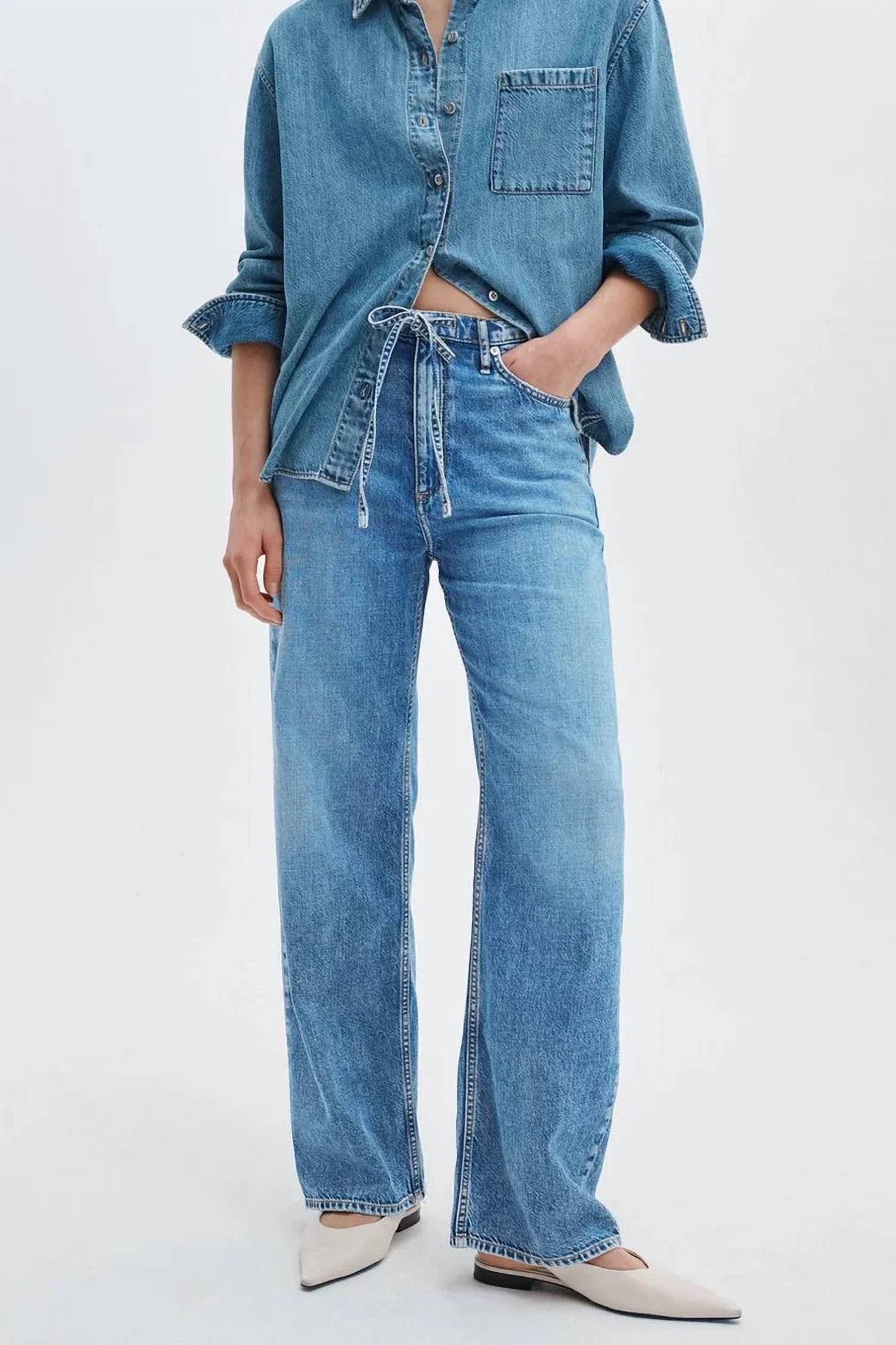 Rag & Bone - Phoebe Drawstring Wide Jeans