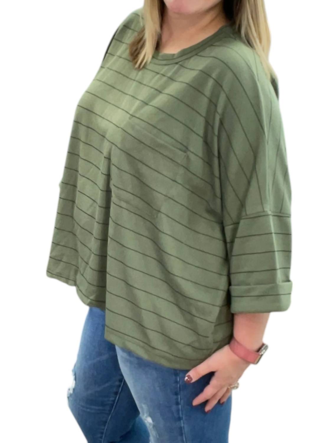 White Birch - Striped Boxy Top