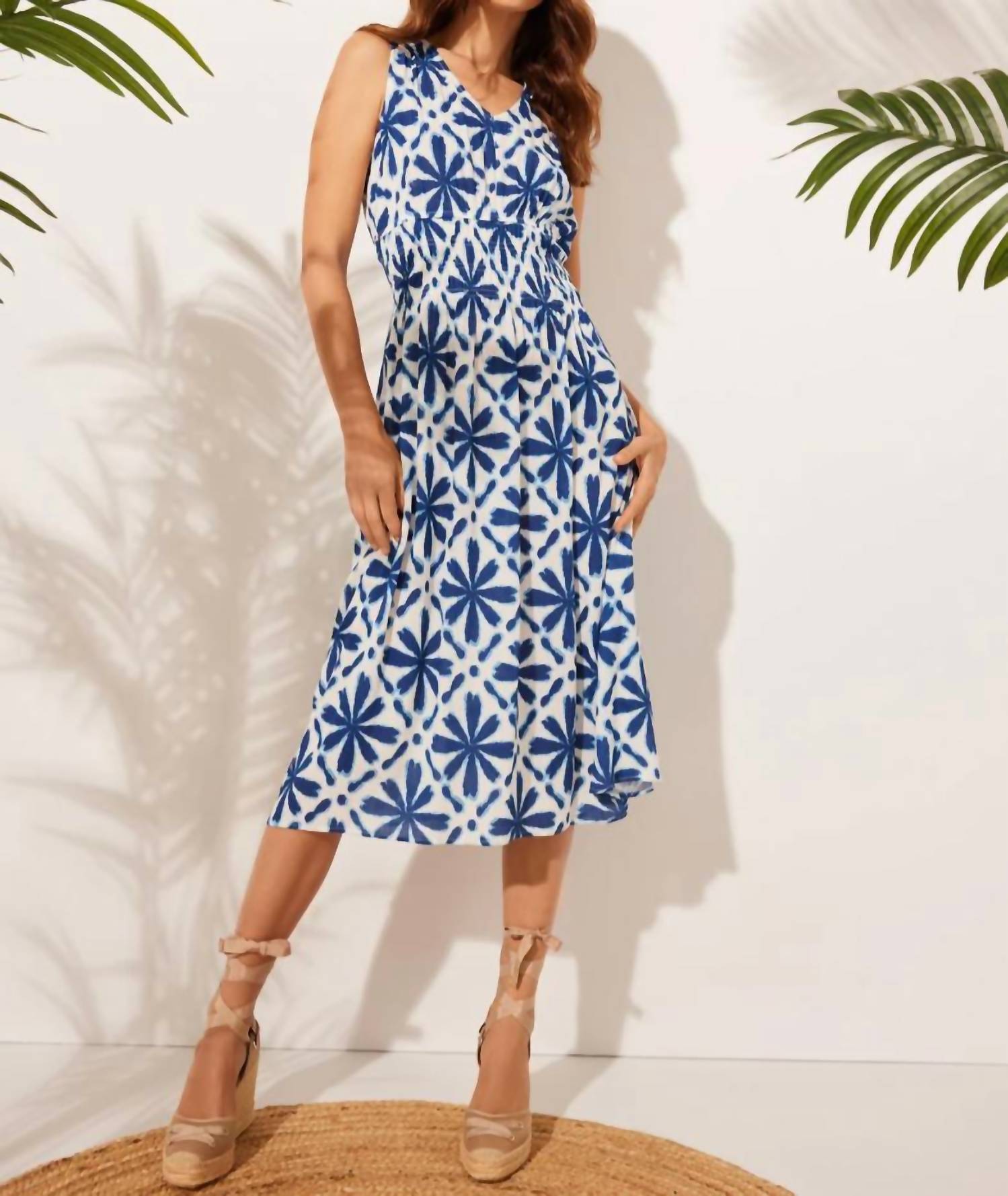 Charlie B - Mosaic Pattern V-neck Dress