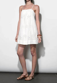 Greylin - Daisy Embroidered Popover Mini Dress
