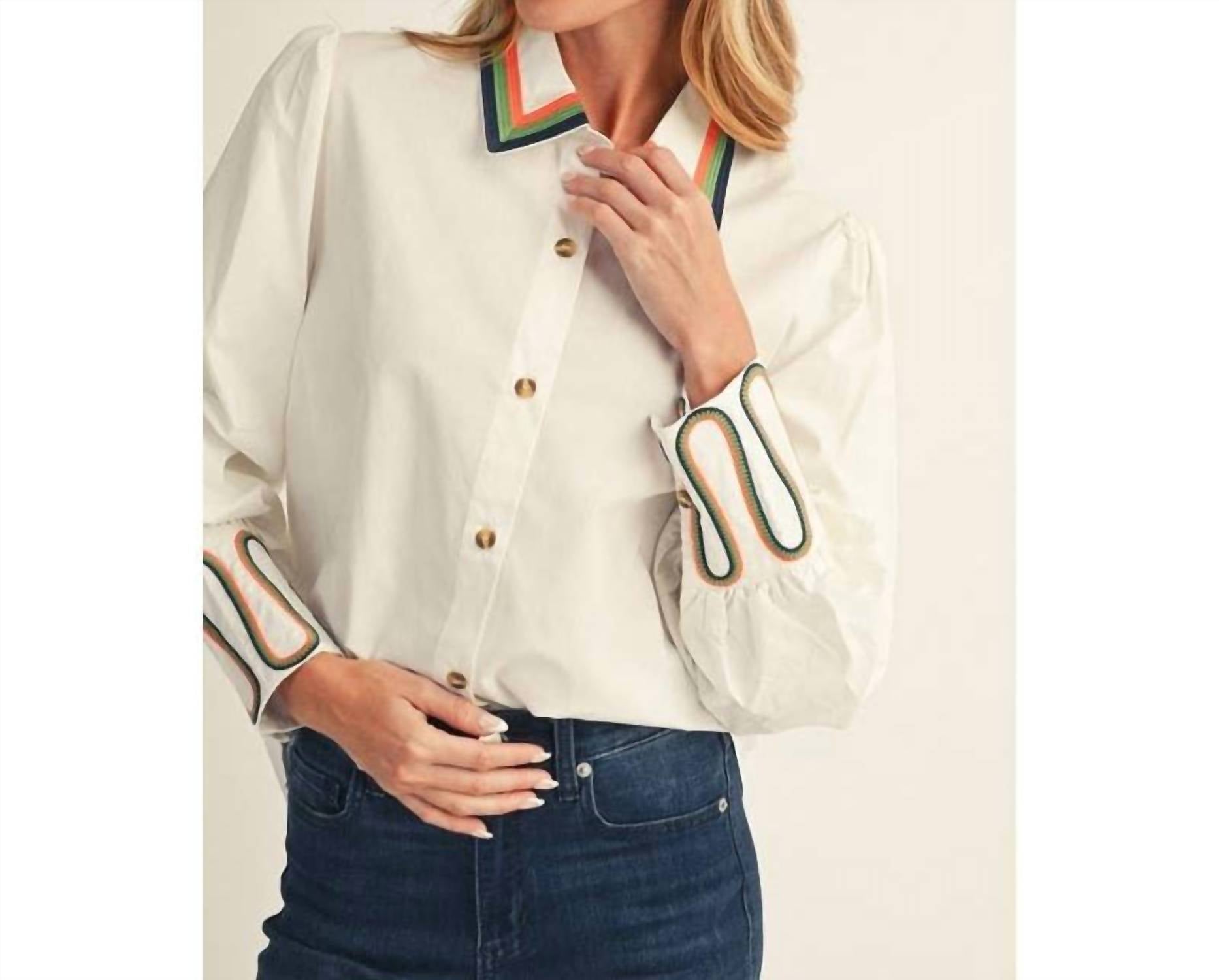 Style Usa - Embroidery Accent Shirt