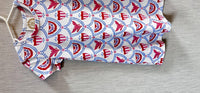 The Beaufort Bonnet Company Girls' Polly Play Dress in red white blue - kids' dress - detail view