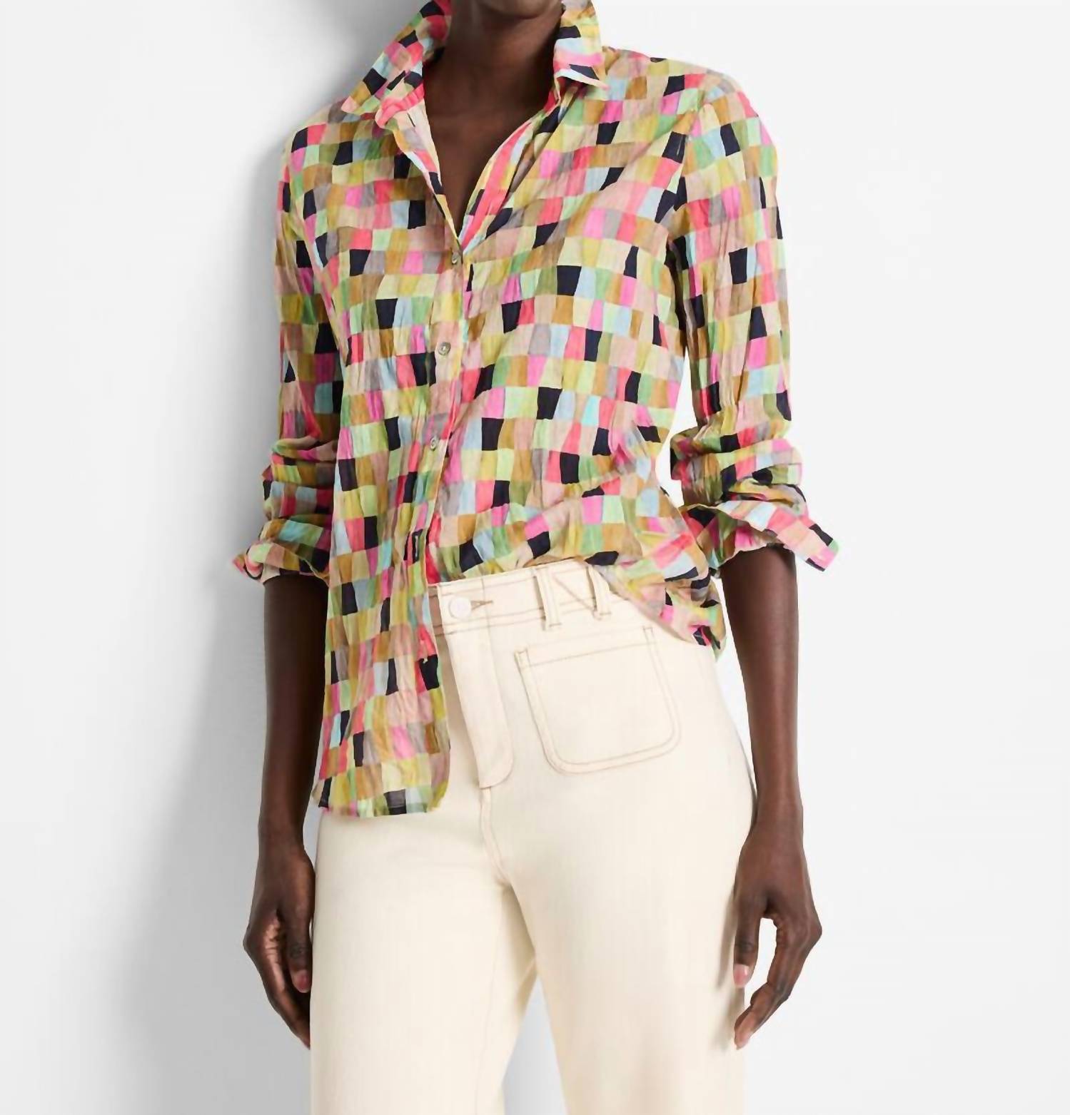 Nic + Zoe - Women's Watercolor Check Shirt