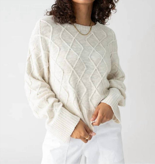 Sanctuary - Coastal Cotton Cable Crewneck Sweater