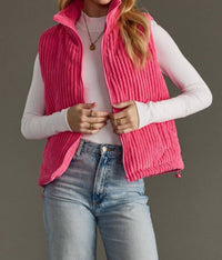 Panache Apparel The Aspen Corduroy Vest in pink - women's jacket