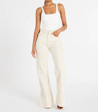 MILLE Ashton High Rise Wide Leg Flare Jean in sand - women's jeans