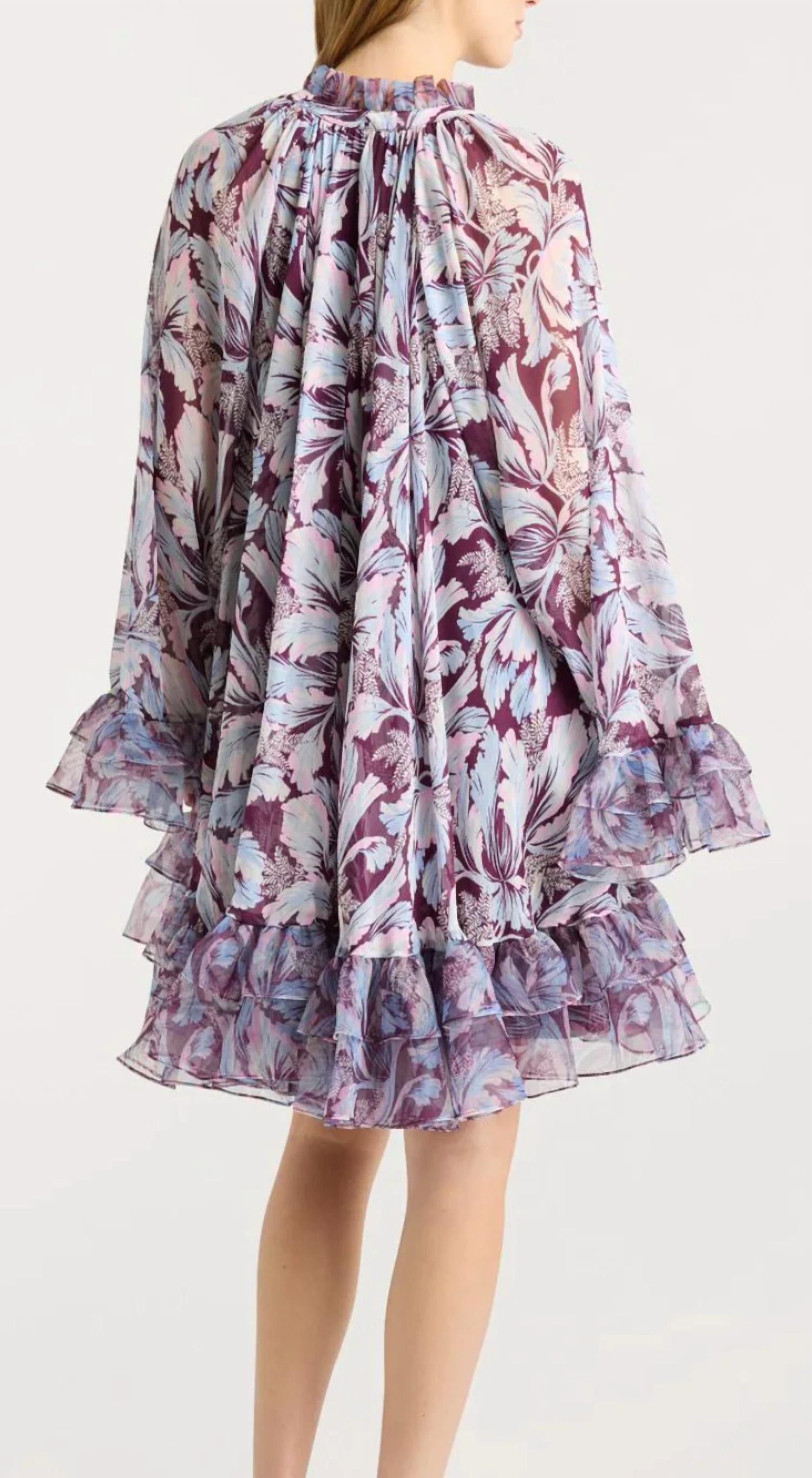 cinq a sept Tulip Clairette Dress in purple - women's dress - detail view