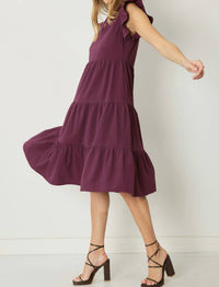 Entro - Ruffled Pocket Tiered Midi Dress
