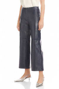 Fifteen Twenty - Faux Patent Leather Crop Pants