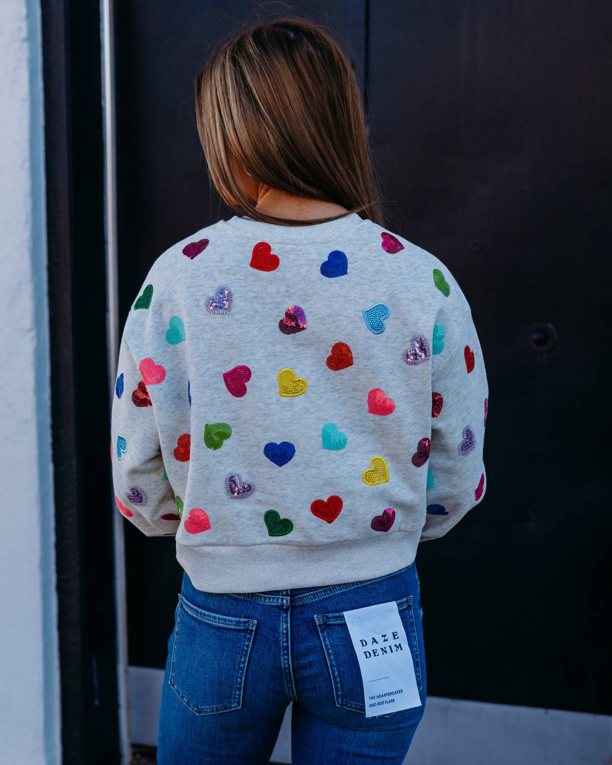 Queen Of Sparkles - Rhinestone Heart Sweatshirt