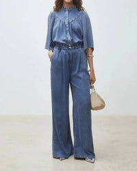 Suncoo - Louise Buttoned Denim Blouse