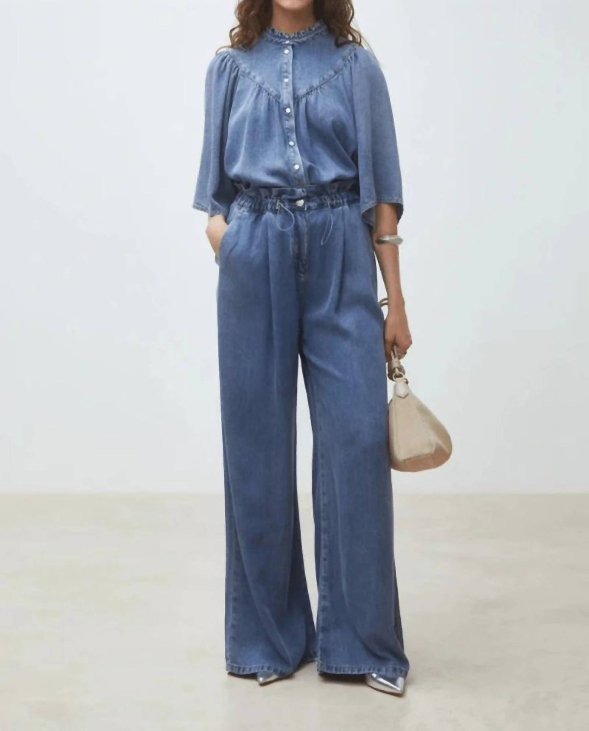 Suncoo - Louise Buttoned Denim Blouse