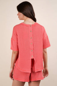 Very J - Oversized Two Tone Double Knit Top & Shorts