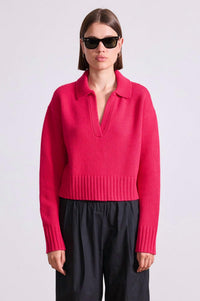 Apiece Apart - Split Neck Henley Cerise