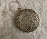 SW TRADING Women's Roung Crossbody Purse in clear witth gold - women's bag