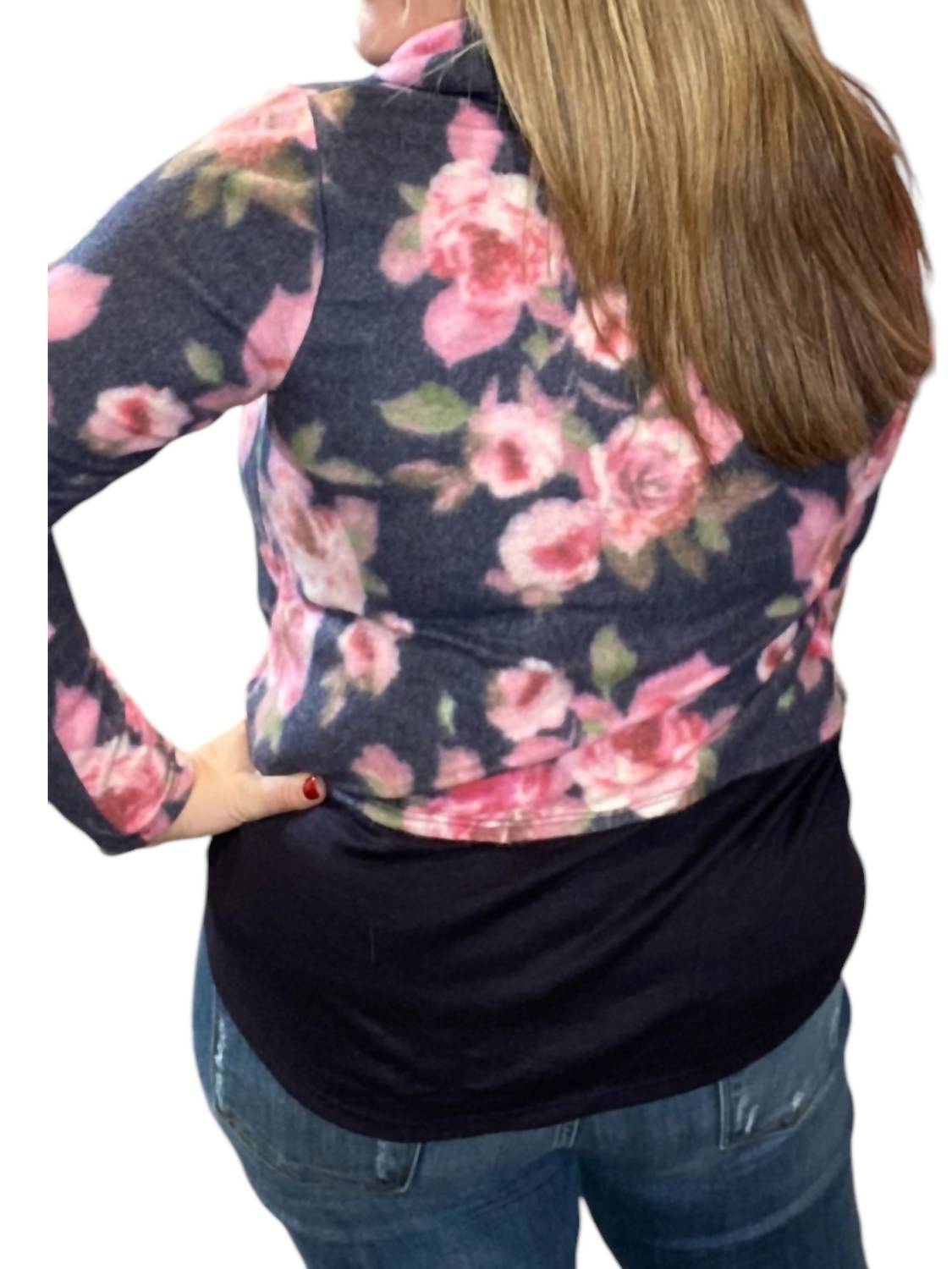 Honeyme - Floral Cowlneck Sweater
